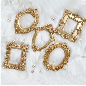 🪞Vintage 5 Pcs Mini Gold Frames